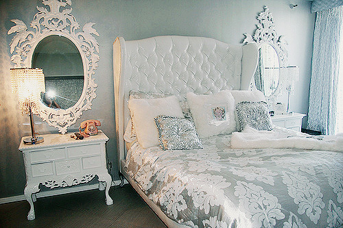 Silver and White Bedroom