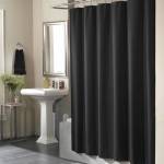 Black Hookless Shower Curtain