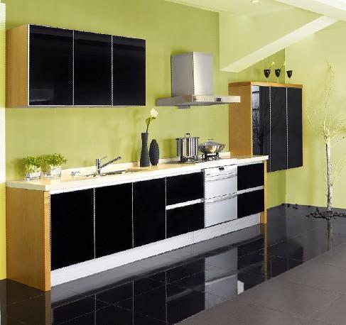 Black Lacquer Kitchen Cabinets