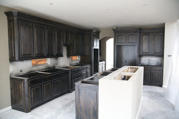 Black Stained Kitchen Cabinets