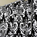 Black and White Damask Shower Curtain