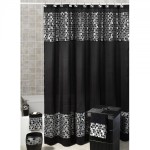 Black and White Fabric Shower Curtain