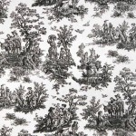 Black and White Toile Shower Curtain