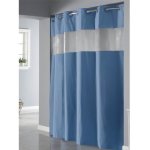 Blue Hookless Shower Curtain