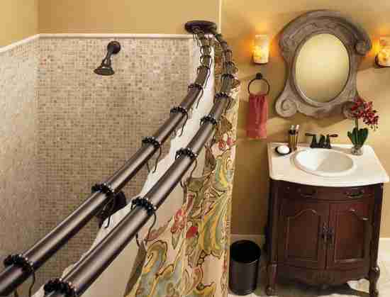 Double Curved Shower Curtain Rod Oil Rubbed Bronze