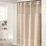 Hookless Fabric Shower Curtain with Snap Liner