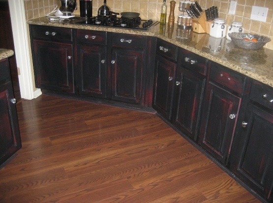 Rustic Black Kitchen Cabinets