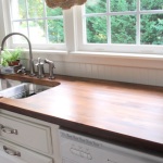 White Kitchen Cabinets with Butcher Block Countertops