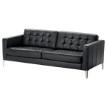 Black Leather Contemporary Sofa