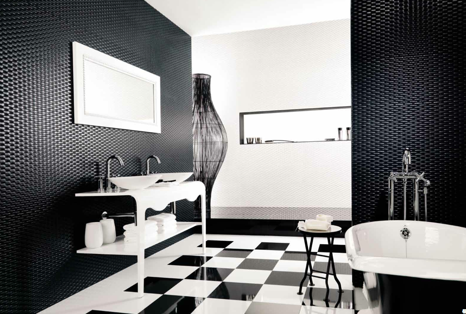 Black and White Bathroom Floor Tiles