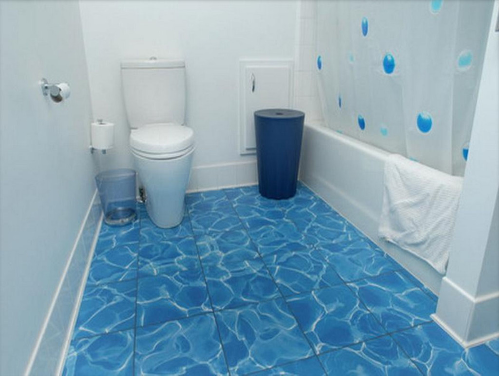 Blue Bathroom Floor Tiles