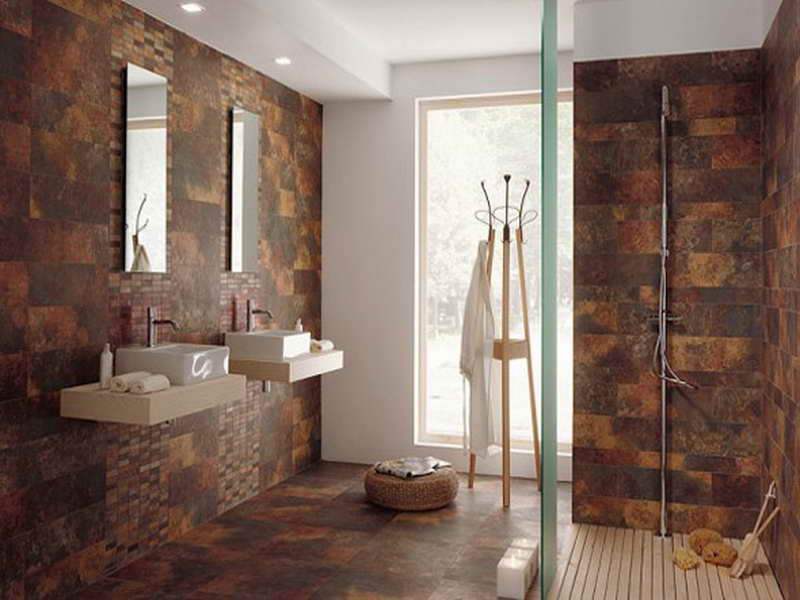 Brown Bathroom Floor Tiles