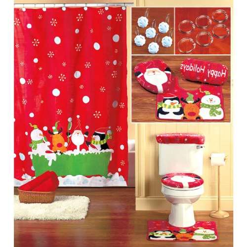 Christmas Shower Curtain Set