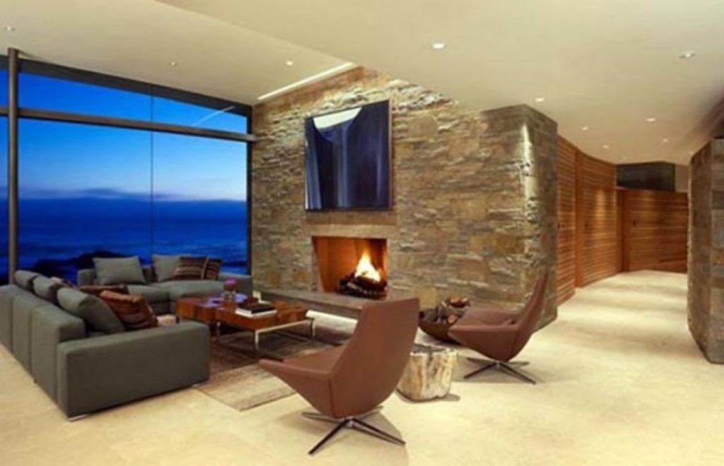 Modern Living Room with Fireplace