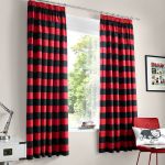 Red and Black Bedroom Curtains