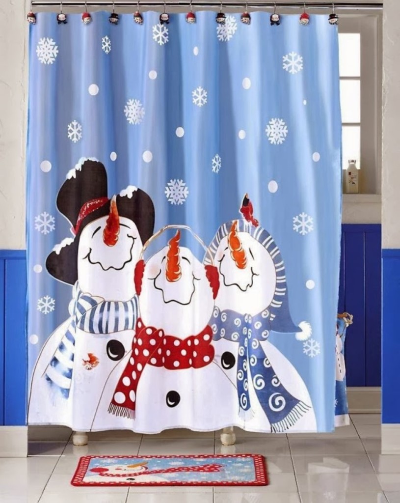 Snowman Shower Curtain Set