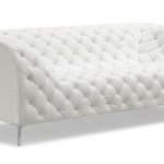 White Leather Contemporary Sofa