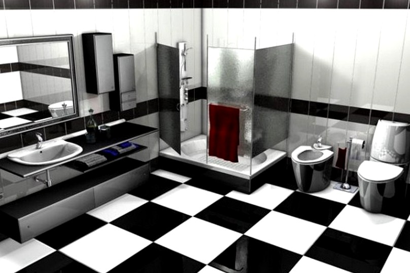 Black and White Bathroom Tile Designs