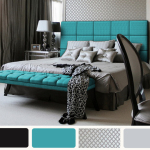 Teal Black and White Bedroom