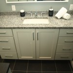 White Bathroom Vanity with Granite Top