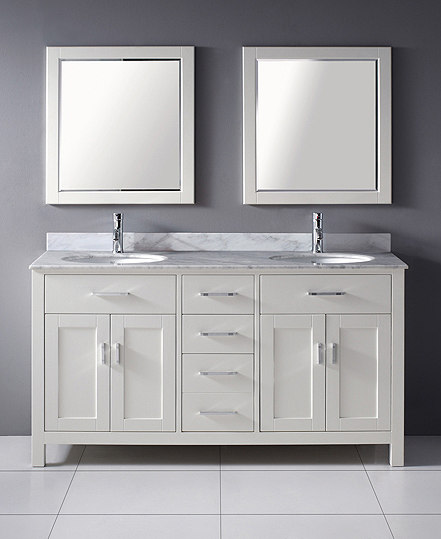 White Double Bathroom Vanity