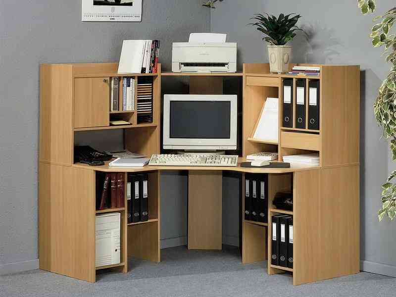 Small Corner Desk with Storage