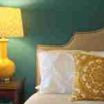 Teal and Yellow Bedroom