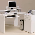 White Corner Desk with Shelves and Drawers