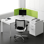 White Corner Office Desk