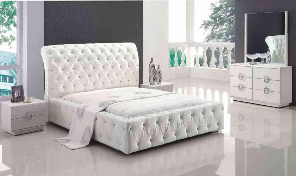 White Leather Bedroom Set