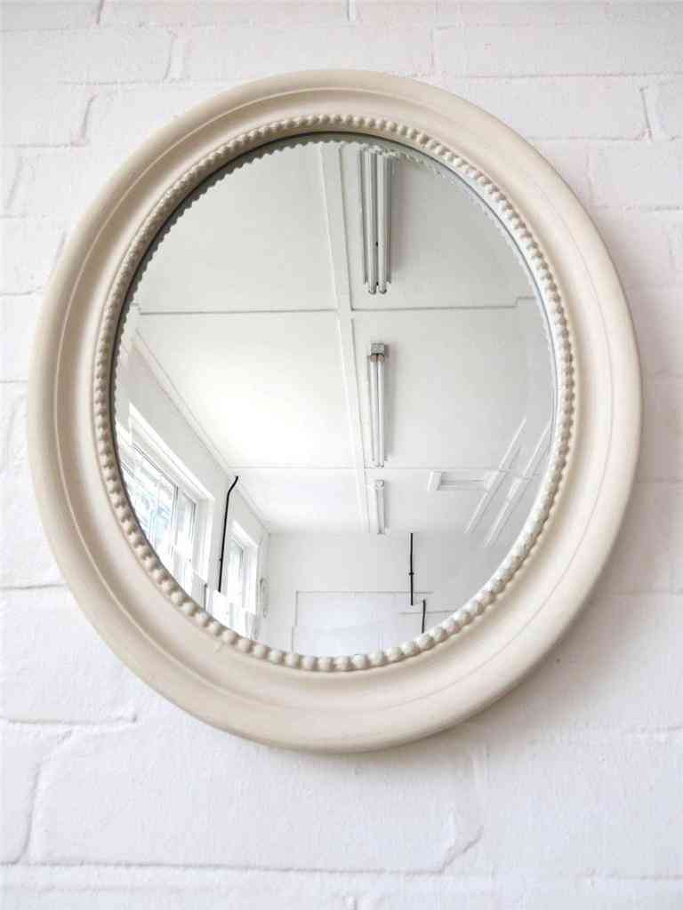 White Oval Wall Mirror