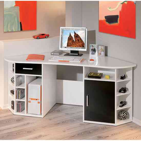 White Wood Corner Desk