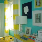 Yellow and Teal Bedroom