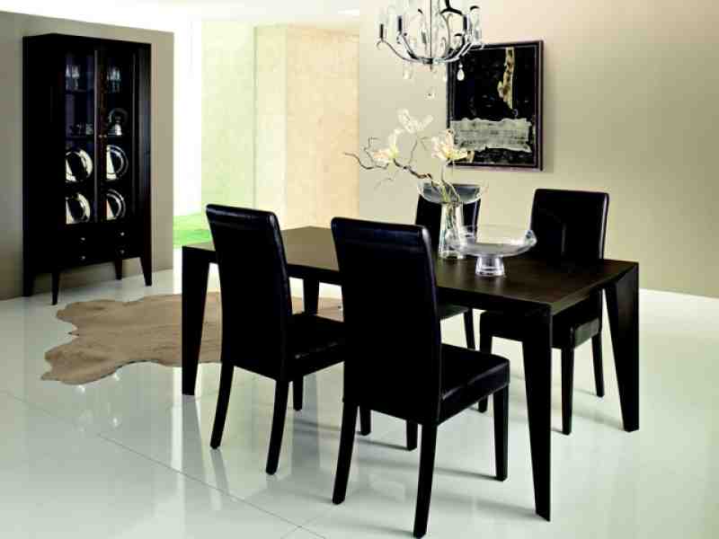 black padded dining room chairs