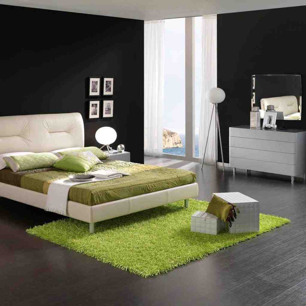 Black White and Green Bedroom Ideas