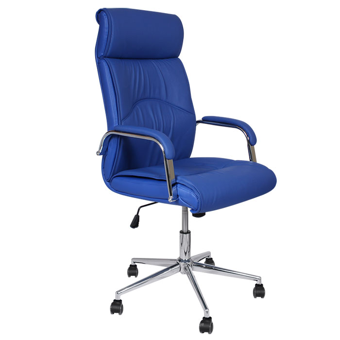 Blue Leather Office Chair