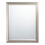 Brushed Nickel Framed Bathroom Mirror