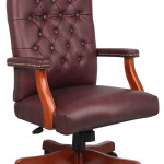 Burgundy Leather Office Chair