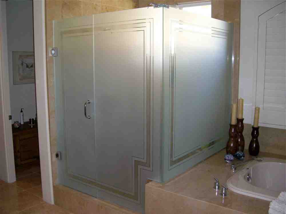 Frosted Glass Shower Doors Decor Ideas