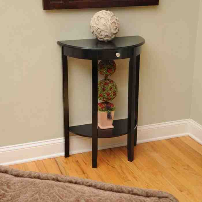table half moon tables entryway hall round shore bay painted side entry decor
