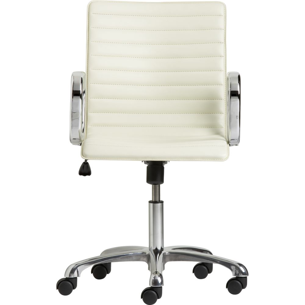 Ivory Leather Office Chair