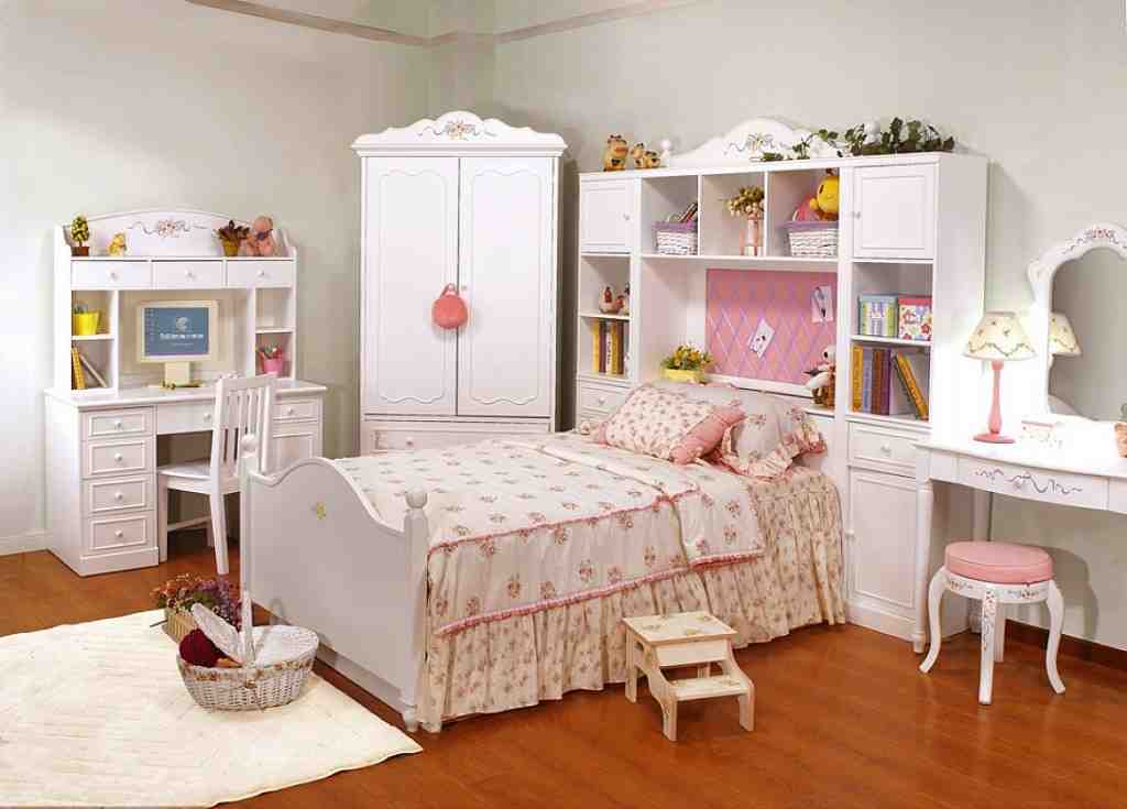 kids bedroom with white furniture