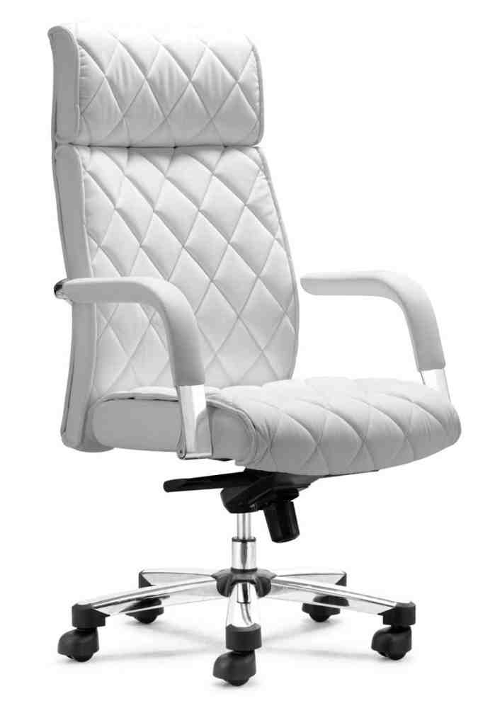 Modern White Leather Office Chair