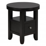 Black Round End Table