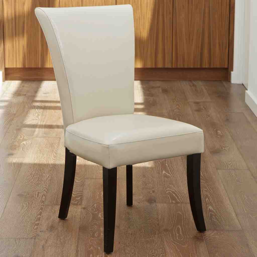 Ivory Leather Dining Chairs