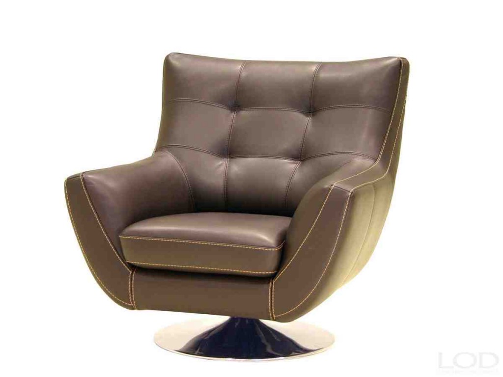 Leather Swivel Club Chair