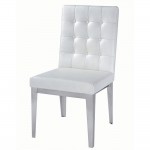 Modern White Leather Dining Chairs