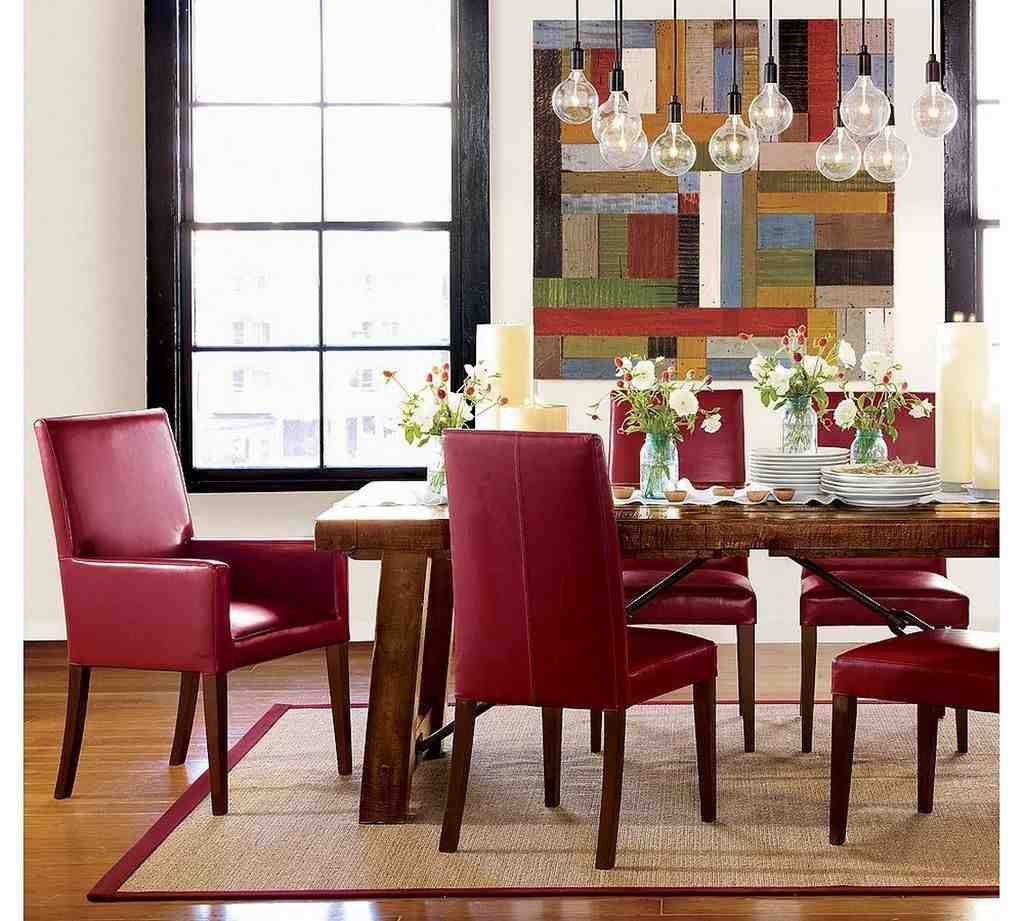 Red Leather Dining Room Chairs