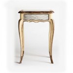 Round Mirrored Side Table