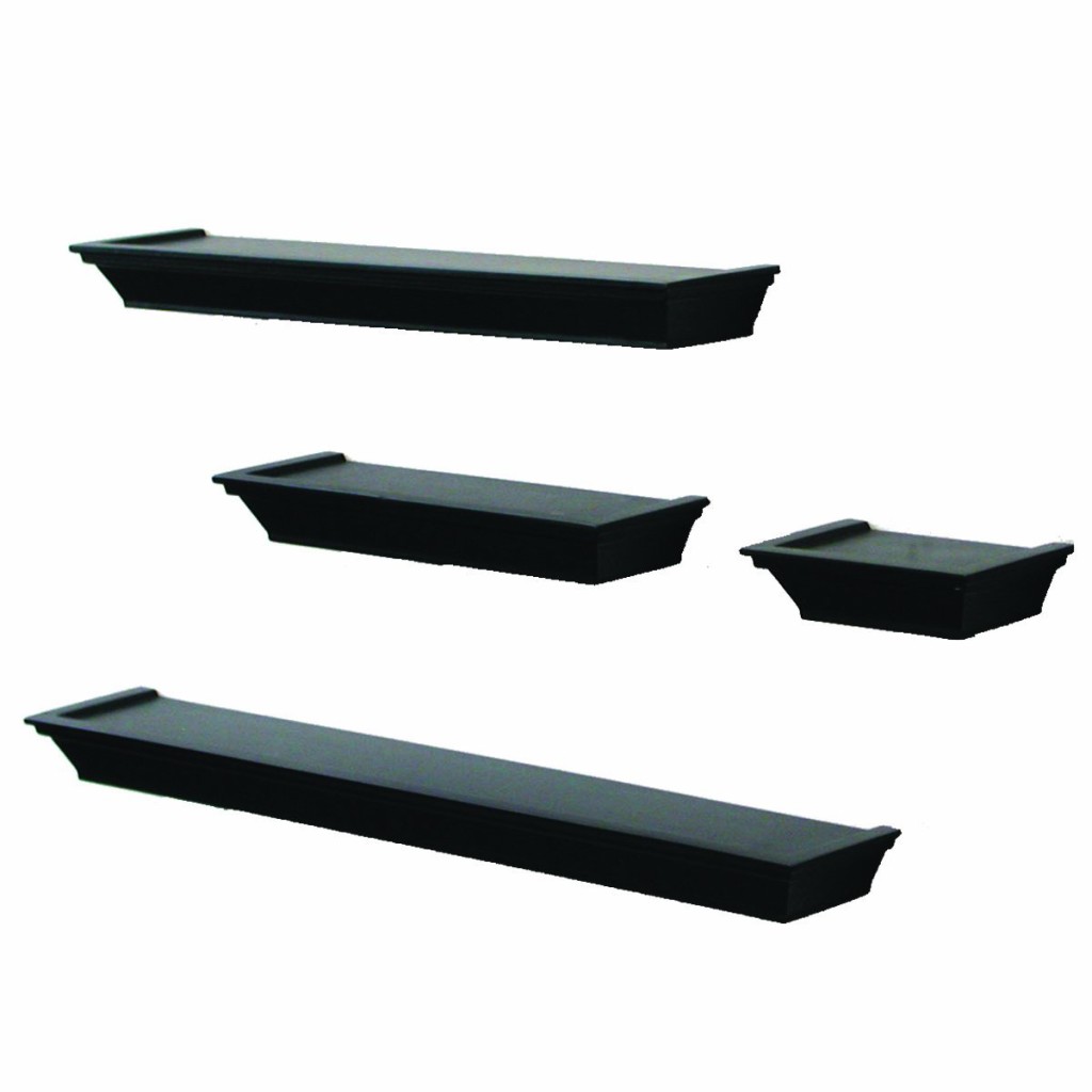 Black Floating Corner Shelves